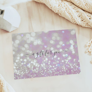 Bokeh Pastel Purple Script Font Gift Certificate