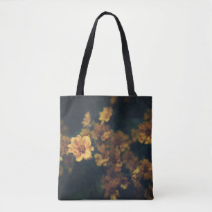 BOKEH PHOTOGRAPHY OF YELLOW FLOWERS TOTE BAG