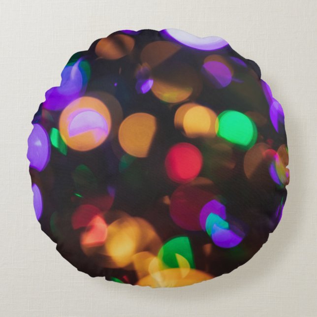 Bokeh photography round pillow (Front)