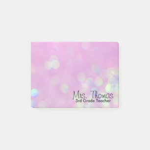Bokeh Post It Notes 4x3 (Pink)