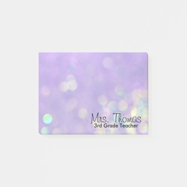 Bokeh Post It Notes 4x3 (Purple) (Front)