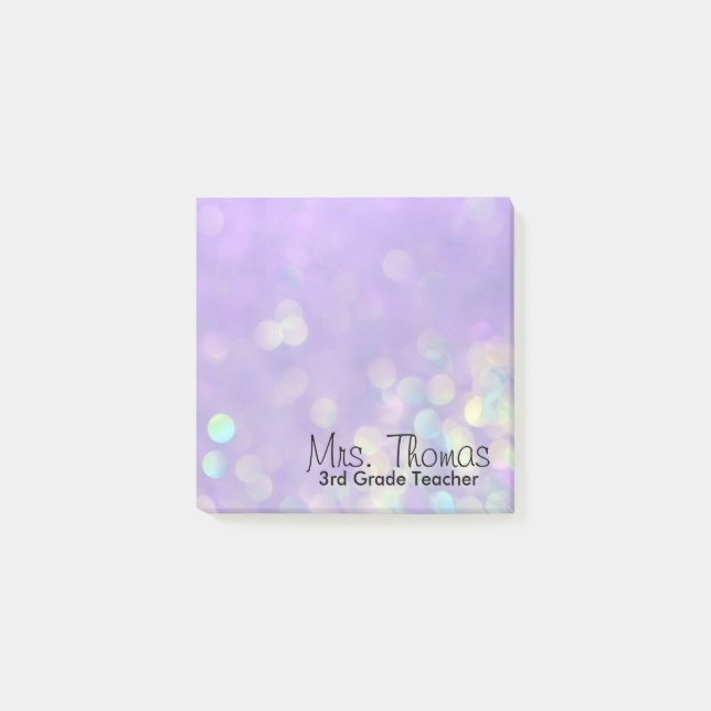 Bokeh Post It Notes (Purple) (Front)