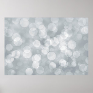 Bokeh silver grey overlay poster