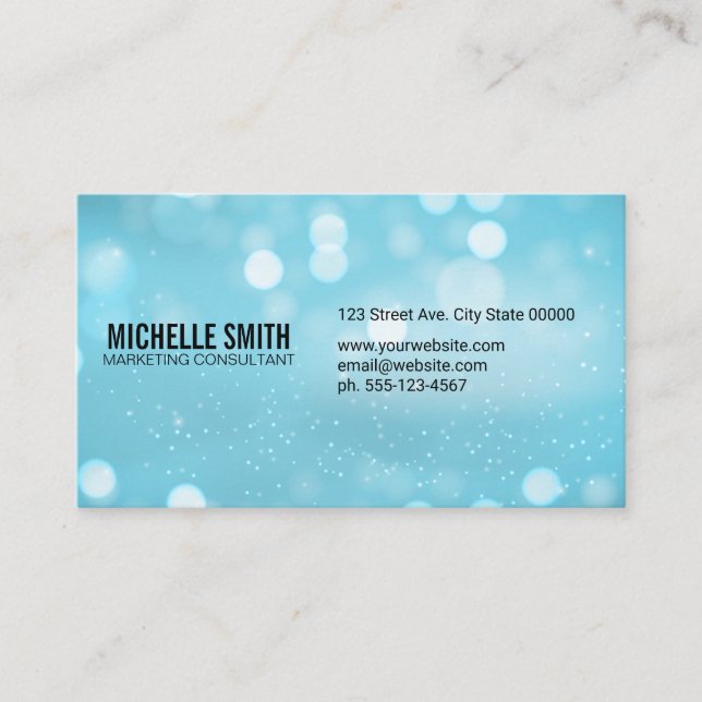 Bokeh Sparkle Glow Background Business Card (Front)