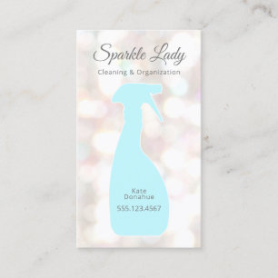 Bokeh Spray Bottle House Cleaning Logo Business Card