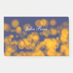 Bokeh style gradient texture.text post-it notes