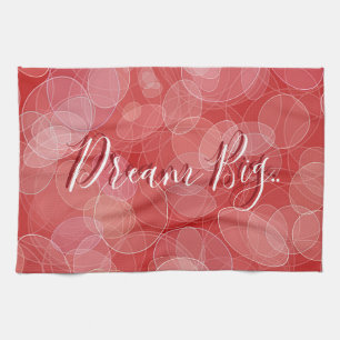 Bokeh style red gradient texture. text. kitchen towel