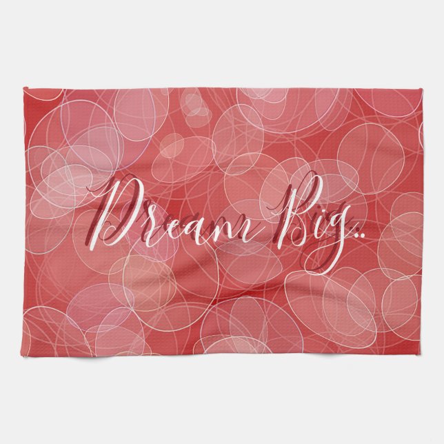 Bokeh style red gradient texture. text. kitchen towel (Horizontal)