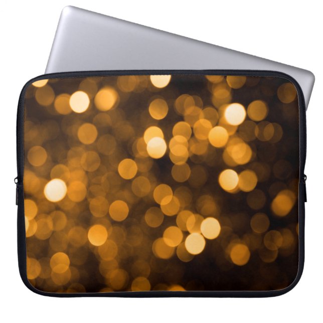 Bokeh texture lights bright colour laptop sleeve (Front)