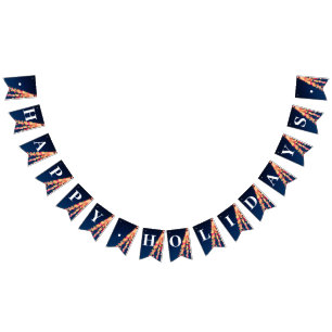 Bokeh Tree Lights, Christmas Bunting Flags