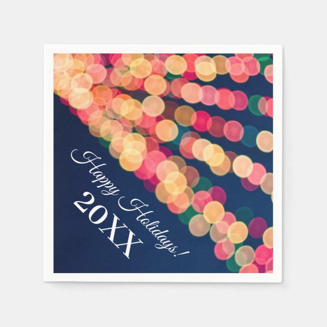 Bokeh Tree Lights, Christmas Napkin (Front)
