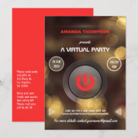 Bokeh Virtual Birthday Party Gig Invitation