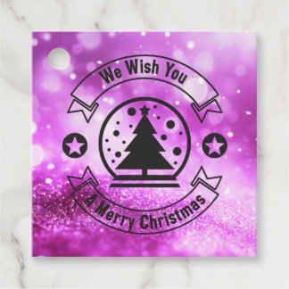 Bokeh We Wish You a Merry Christmas Favour Tags