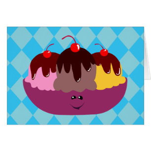 Bol de crème glacée mignonne