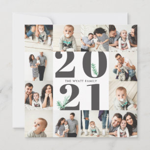 Bold 2018 New Year Seamless 12 Photo Card