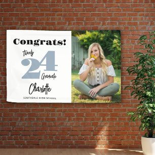 Bold 2024 Blue Congrats Graduate Photo Banner