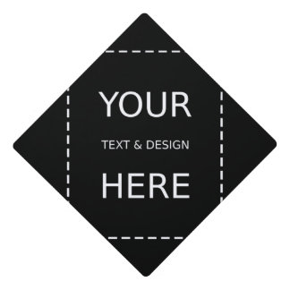 Bold 2024 Elegant Black White Graduation Cap Topper