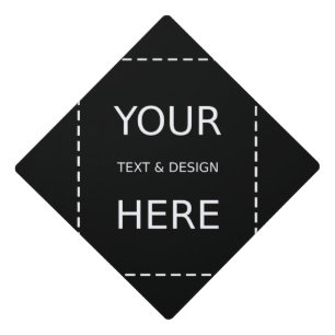 Bold 2024 Elegant Black White Graduation Graduation Cap Topper