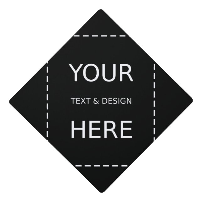 Bold 2024 Elegant Black White Graduation Graduation Cap Topper (Front)