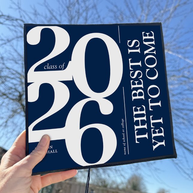 Bold 2025 Elegant Blue Graduation Cap Topper (Creator Uploaded)
