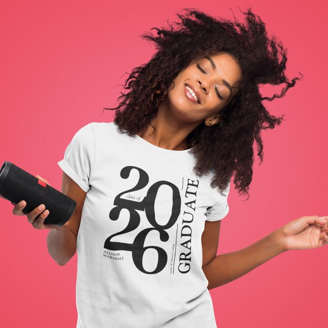 Bold 2025 Graduate Trendy Black Graduation T-Shirt (Creator Uploaded)