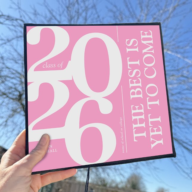 Bold 2025 Pretty Pink Graduation Cap Topper (Creator Uploaded)