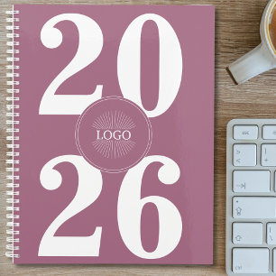 Bold 2026 Logo White Blush Pink Planner