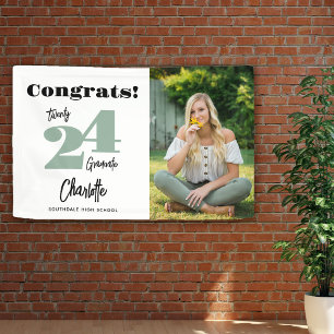 Bold 2026 Sage Green Congrats Graduate Photo Banner