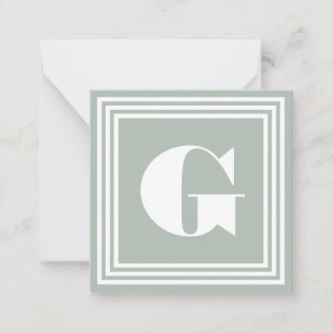 Bold 3 Frame Monogram   Ash Grey & White Card