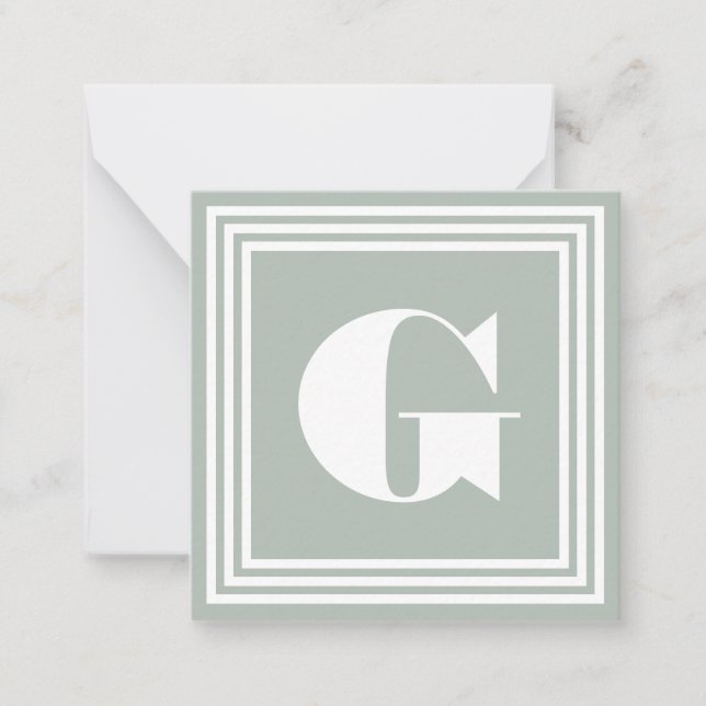 Bold 3 Frame Monogram | Ash Grey & White Card (Front)