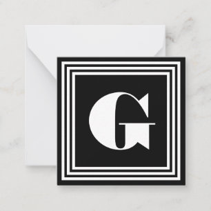 Bold 3 Frame Monogram Black & White Card