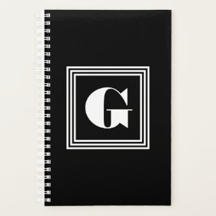 Bold 3 Frame Monogram Black & White Planner