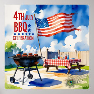 Bold 4th of July BBQ Celebration Poster