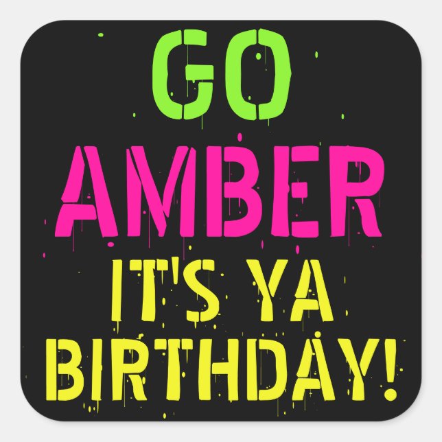 Bold 80's/90's Neon Colours Funky Retro Square Sticker (Front)