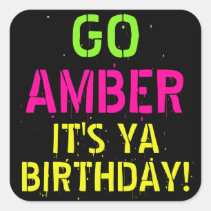 Bold 80's/90's Neon Colours Funky Retro Square Sticker