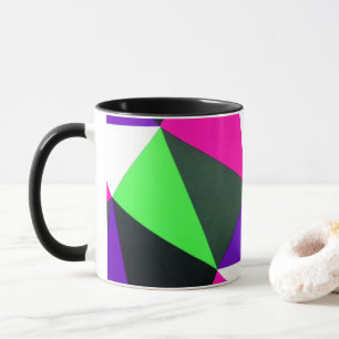 Bold 80s Colour Block Neon Green Pink Purple Mug