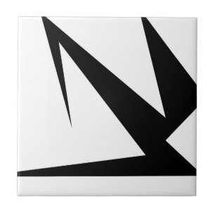 Bold Abstract Art Black White Tile