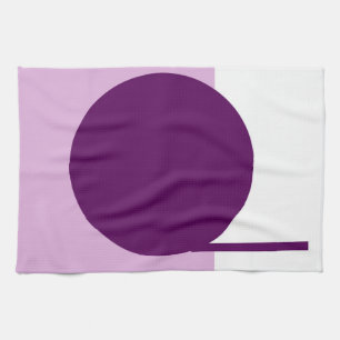 Bold Abstract Art Circle Purple Pink White Kitchen Towel