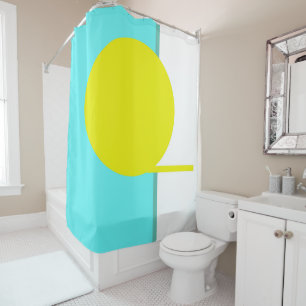 Bold Abstract Art Circle Turquoise Green Yellow