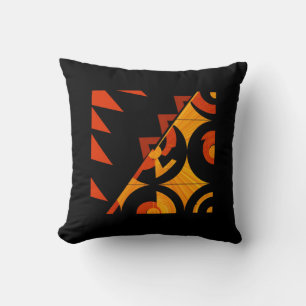 bold abstract art deco brown,tan and black throw pillow