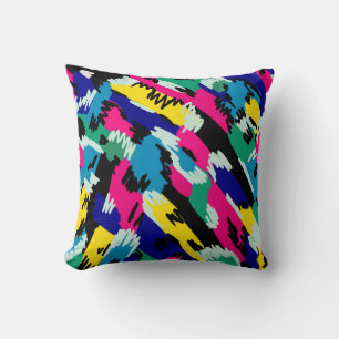Bold Abstract Art in Primary Colours Throw Pillow