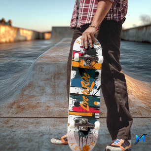 Bold Abstract Brushstroke - Live to Ride design Skateboard