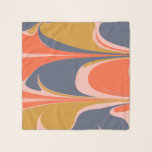 Bold Abstract Design in Autumn Colours Scarf<br><div class="desc">A cool,  hipster abstract graphic design of fall colours including mustard,  navy,  and pumpkin orange swirled into an oversized marbled pattern. Just click customize to add some text -- please contact me with any questions or requests.</div>