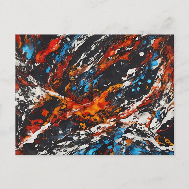 Bold Abstract Fiery Postcard (Front)