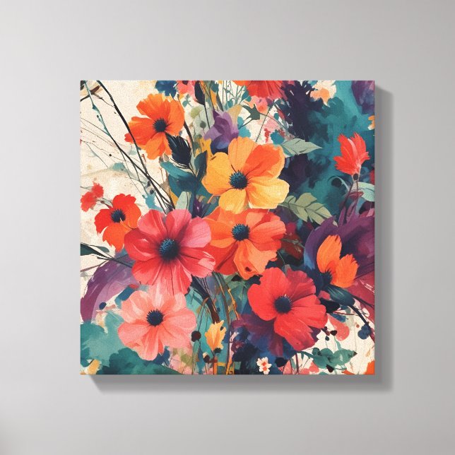 Bold Abstract Floral Bouquet Art Print  (Front)