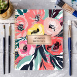 Bold Abstract Floral Custom Name Planner<br><div class="desc">This striking design features bold abstract florals in vibrant shades of coral, pink, yellow, and teal, accented with dynamic brushstrokes. The sleek rose gold nameplate adds a sophisticated and personalized touch. Perfect for professionals, students, or anyone who loves artistic and modern designs. Ideal for organizing tasks, journalling, or planning with...</div>
