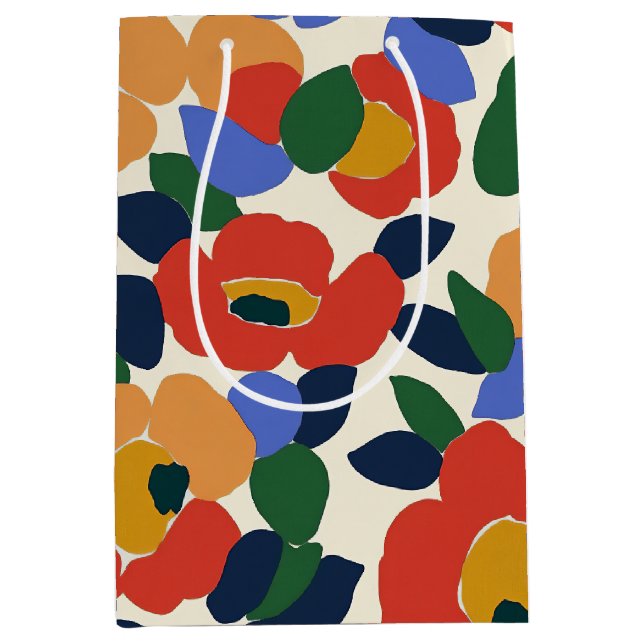 Bold Abstract Floral Pattern Medium Gift Bag (Front)