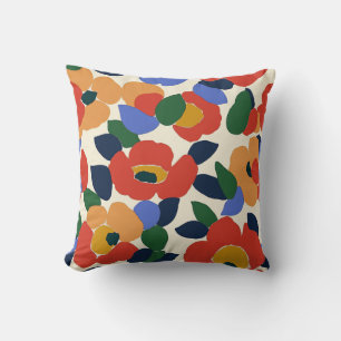 Bold Abstract Floral Pattern Throw Pillow