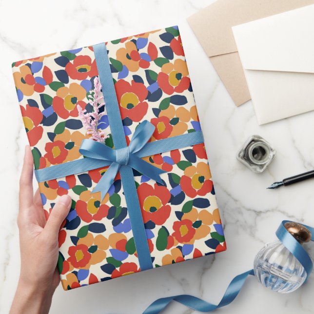 Bold Abstract Floral Pattern Wrapping Paper (Gifting)