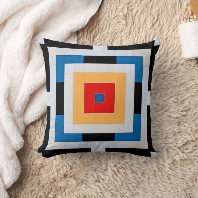 Bold Abstract  Geometric  Rectangle Symmetry Throw Pillow (Blanket)
